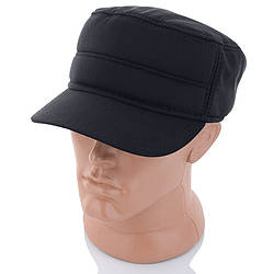 Чорна кепка-німка на флісі з вушками Розмір: 56- 60 (17123-2)