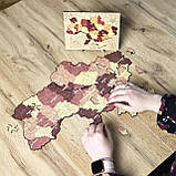 Середній Фігурний Дерев'яний Пазл Woods Story Карта України Капучіно L, фото 10