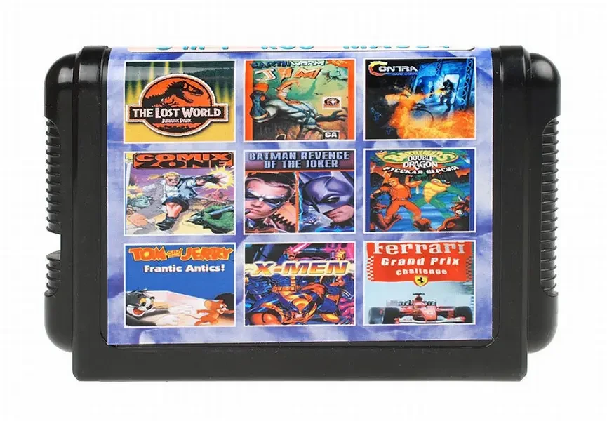 Картридж Сега 16 біт збірник 9в1 Contra Comix Zone Battletoads Double Dragon Earthworm Jim Jurassic Park 3