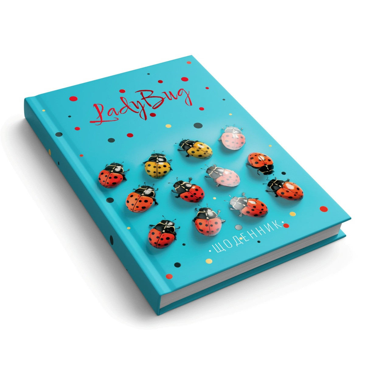 Щоденник недатований В6 тверда обкладинка, 176 арк. клітинка, "lady Bug", УФ-лак, 1В 2865, фото 1