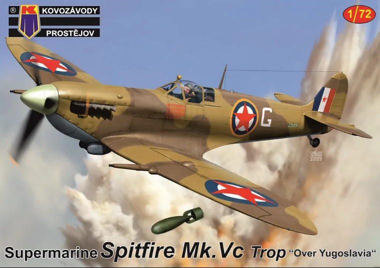 Пластикова модель 1/72 Kovozavody Prostejov 0418 Spitfire Mk.Vc Trop "Over Yugoslavia"