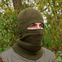 Шапка маска балаклава зимняя тактическая теплая мужская хаки Подшлемник утепленный тактический для военных ВСУ