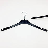 Вешалки тремпеля для одежды пластиковые W-DP42 чёрного цвета, длина 420 мм