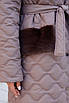 Жіноче зимове стьобане пальто мокко з хутром, фото 4