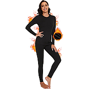 Термобілизна жіноча зимова на флісі BioActive (XS-3XL) / Термокомплект жіночий чорного кольору кофта+штани
