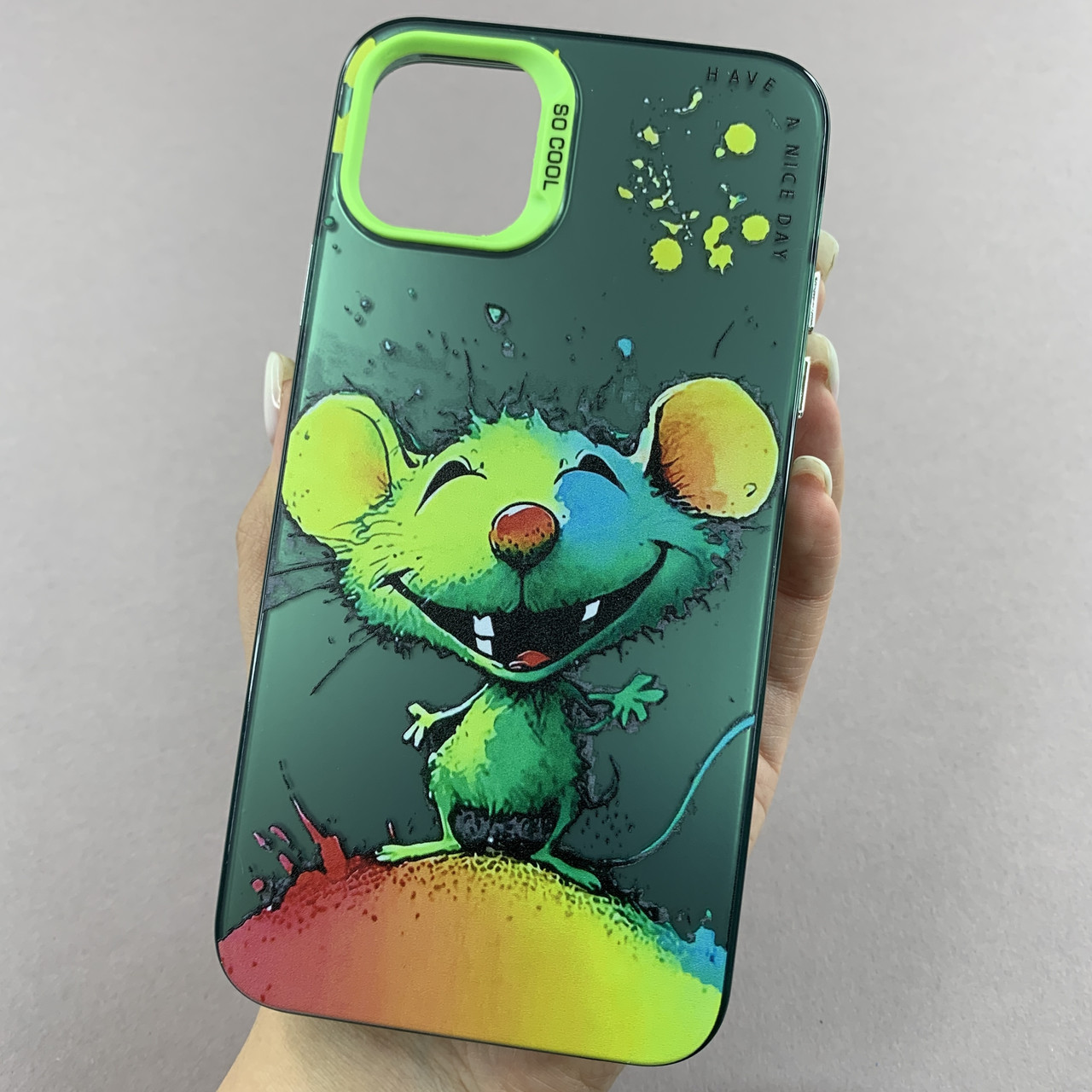 Чохол для Apple iPhone 11 Pro Max чохол з принтом мишки на телефон айфон 11 про макс зелений x0w