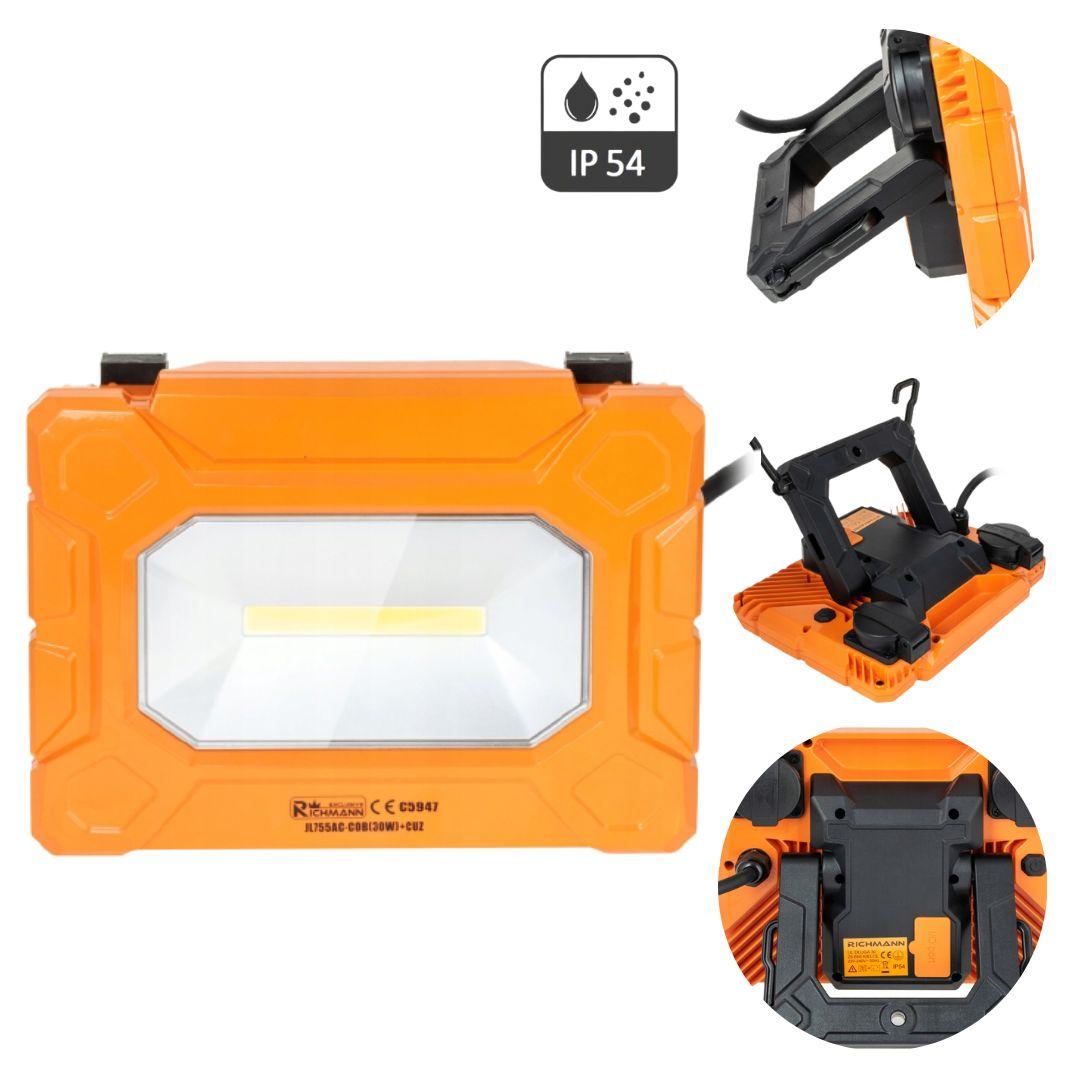 Багатофункціональна галогенна лампа Richmann 30W COB LED 3000LM 2xUSB (C5947)