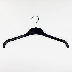 Плічка вішаки для одягу пластикові W-L38 чорного кольору, довжина 380 мм