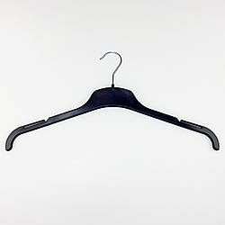 Пластикові плічка для одягу W-L43 чорного кольору, довжина 430 мм