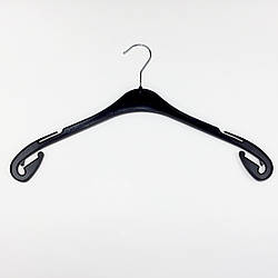 Плічка вішаки тремпелі для одягу пластмасові W-X43 чорного кольору, довжина 430 мм