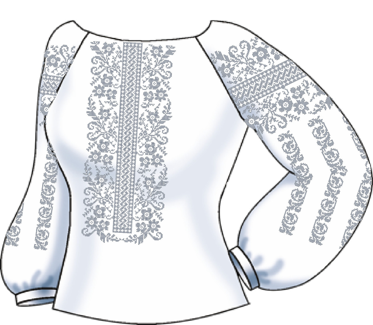 СВЖ-80. Заготовка для вишиванки бісером (нитками) Жіноча сорочка, фото 1