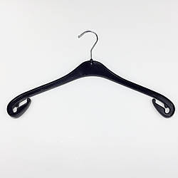 Вішаки для одягу пластмасові W-X38 чорного кольору, довжина 380 мм