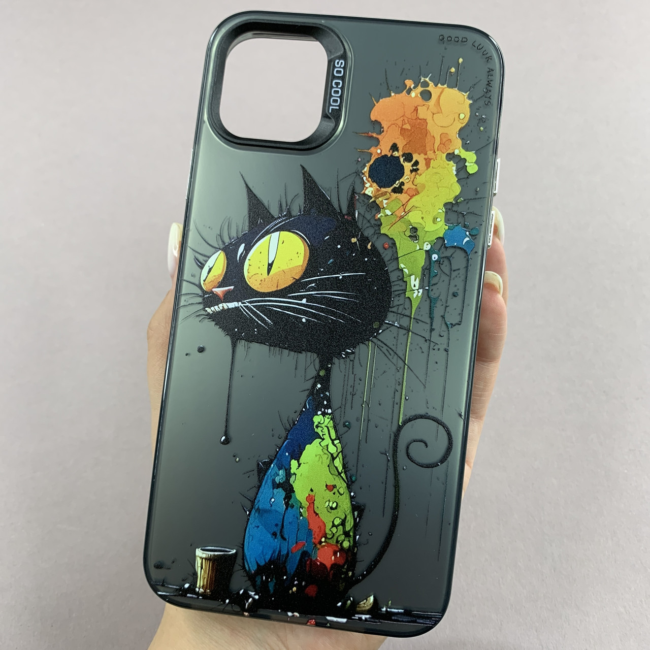 Чохол для Apple iPhone 11 Pro Max чохол з принтом котика на телефон айфон 11 про макс чорний x0w