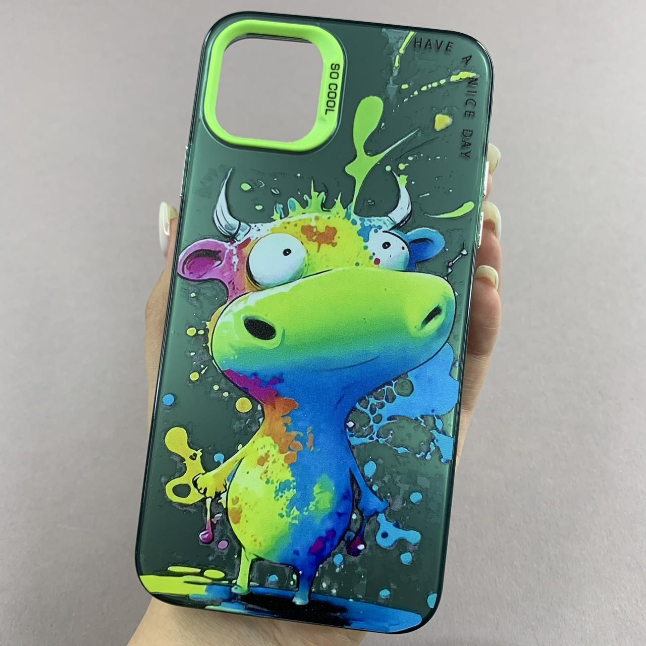 Чохол для Apple iPhone 11 Pro Max чохол з принтом корівки на телефон айфон 11 про макс зелений x0w