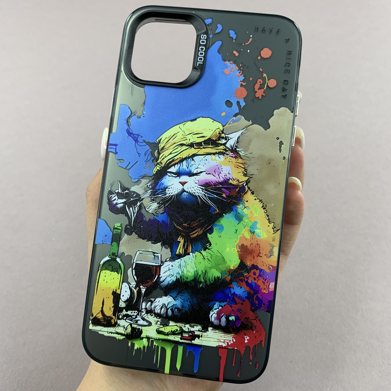 Чохол для Apple iPhone 11 Pro Max чохол з принтом кота на телефон айфон 11 про макс чорний x0w