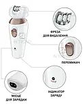 Епілятор Акумуляторний 5в1 Geemy GM-7005 Білий зі змінними насадками 2 швидкості, фото 5