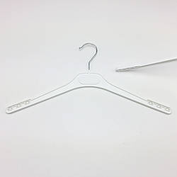 Вішаки плічка для одягу пластикові W-DP42 білого кольору, довжина 420 мм