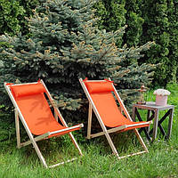 Раскладное кресло, деревянное кресло, шезлонг с тканью и подушкой, кресло дачное, садовое кресло,дачное кресло