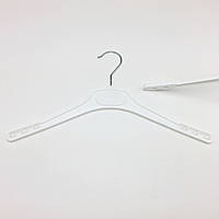 Тремпеля вешалки для одежды пластиковые W-DP38 белого цвета, длина 380 мм