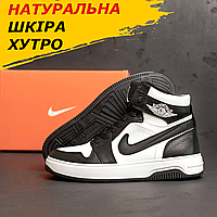 Кроссовки зимние мужские Nike на меху для зимы, Теплые Высокие кроссовки Найк кожаные из натуральной кожи