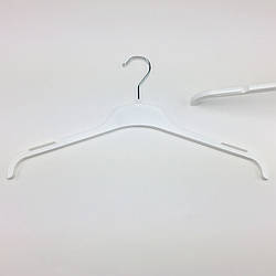 Плічка вішаки пластикові W-L43 білого кольору, довжина 430 мм