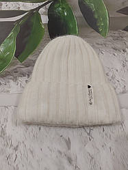 Зимова ангорова шапка для дівчинки на розмір 54-58.