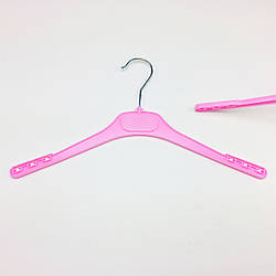 Плічка вішаки для одягу пластикові W-DP38 рожевого кольору, довжина 380 мм