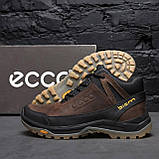 Черевики чоловічі зимові шкіряні на хутрі, спортивні повсякденні черевики Теплі коричневі Високі на зиму *124 brown*, фото 3