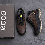 Черевики чоловічі зимові шкіряні на хутрі, спортивні повсякденні черевики Теплі коричневі Високі на зиму *124 brown*, фото 5