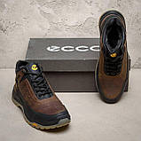 Черевики чоловічі зимові шкіряні на хутрі, спортивні повсякденні черевики Теплі коричневі Високі на зиму *124 brown*, фото 6