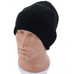 Шапка з відворотом чорного кольору, всередині повністю на флісі Розмір: 55- 60 (17124-3)