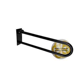 Настінний відкидний поручень для інвалідів  D32 нержавіюча сталь, чорний Efor