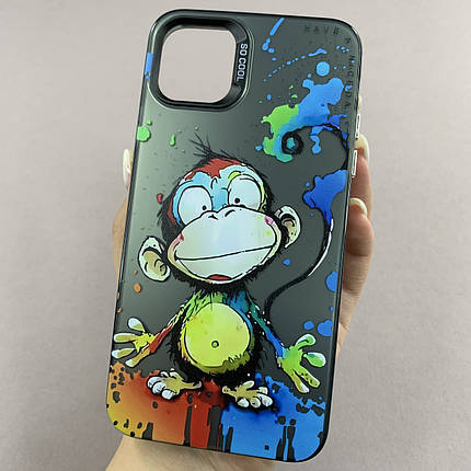 Чохол для Apple iPhone 11 Pro Max чохол з принтом мавпочки на телефон айфон 11 про мкас чорний x0w, фото 1