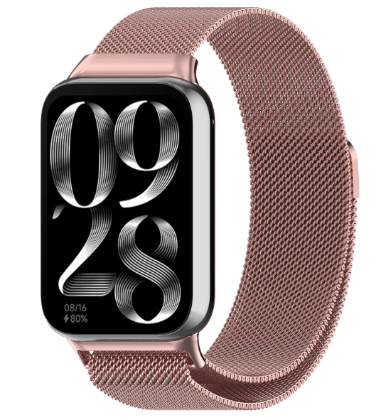 Ремінець DK Metal Milanese Loop Magnetic для Xiaomi Mi Band 8 Pro (pink rose)