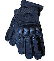 Тактичні рукавички сенсорні,чорні, з пальцями, військові рукавички з кастетами зимові , софтшелові рукавички