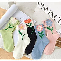 Носки женские хлопковые, носки средней длины, разные цвета, 36-39