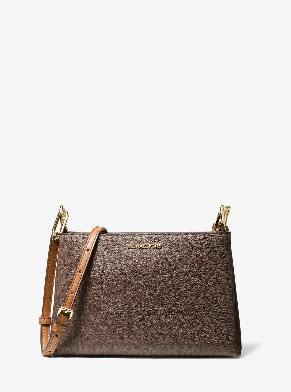 Жіноча сумка Michael Kors Trisha Medium Logo Crossbody Bag (35H1G9TC8B) BROWN