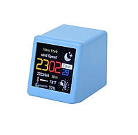 Умная мини-метеостанция с Wi-Fi LCD LED Digital Clock (голубая) арт. 04247