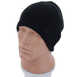 Чорна шапка з вишивкою "Трезуб" на флісі Розмір: 54- 59 (DN17133-4)