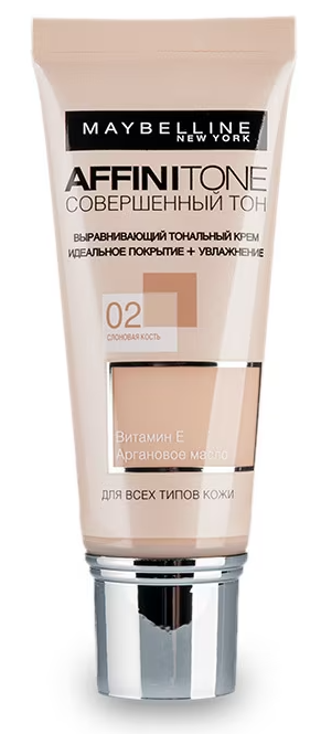 Тональний крем для обличчя Maybelline New York Affinitone для всіх типів шкіри 30 мл, №02 Слонова кістка