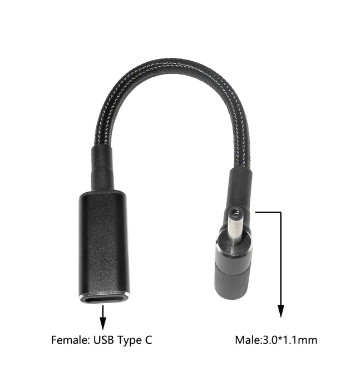 Кабель для заряджання ноутбука Acer Type-c female to 3.0x1.0  male (Type-c-гніздо/3.0x1.0-штекер) PD100W