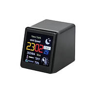 Розумна мініметеостанція з Wi-Fi LCD LED Digital Clock (чорна) арт. 04250