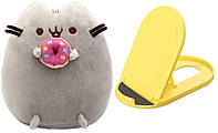 Мягкая игрушка ST Pusheen cat с сердцем 21х25 см Серый и Подставка для гаджетов (n-10278) GB, код: 8038052