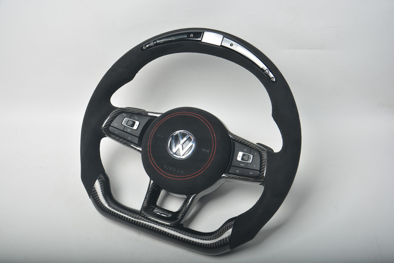 Руль (карбон -2024 Led индикация) для Volkswagen Golf 6 - фото 1 - id-p2000778480