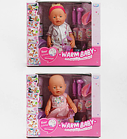 Пупс функціональний Warm Baby 058 A-585 (10 функцій, звукові ефекти) Лялька Бебі Борн, Інтерактивний пупс