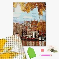 Бриллиантовая мозаика Осенний Амстердам 40х50 см