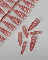 Типсы гелевые для наращивания ногтей 240 штук (стилет) розовые