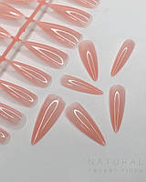 Типси гелеві для нарощування нігтів 96 ШТУК (стилет) світло рожеві