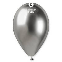 Шар латексный хром 13" серебро Shiny Silver #089 Gemar