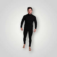 Натільна білизна чоловіча з начосом зимова кофта зі штанами чорна 48-54р.